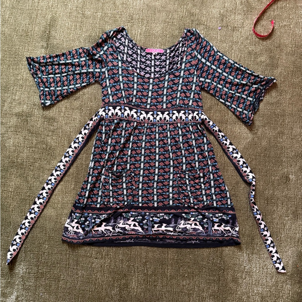 Patterned Multicolor Dress - image 1